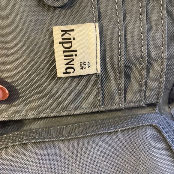 Kipling Blue Small Credit Card ID Wallet Zip Around Travel Live Light RFID - Picture 5 of 7